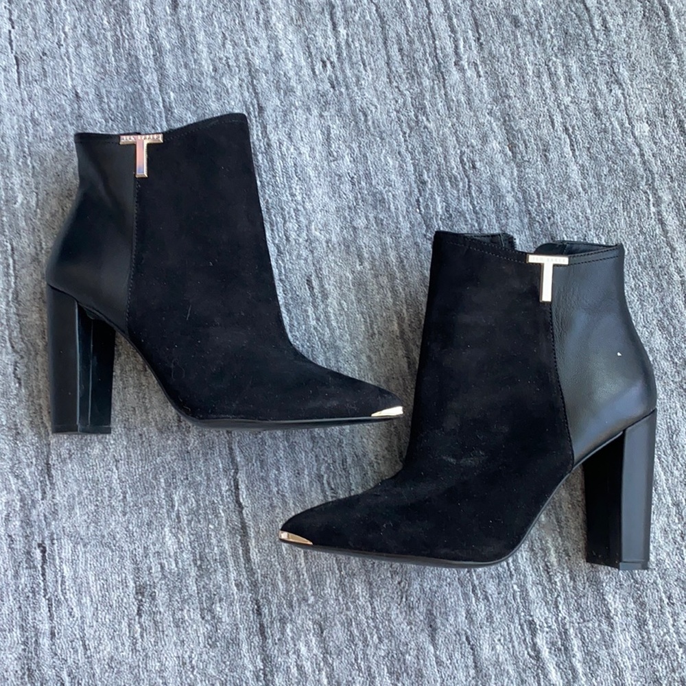 Ted Baker Inala T Detail Suede Ankle Boots
